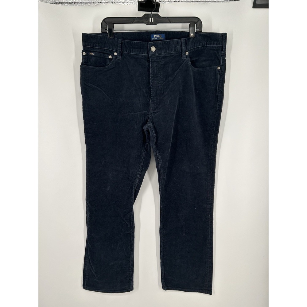 Polo Ralph Lauren The‎ Varick Slim Straight Corduroy Pants Navy Blue Mens 40x30